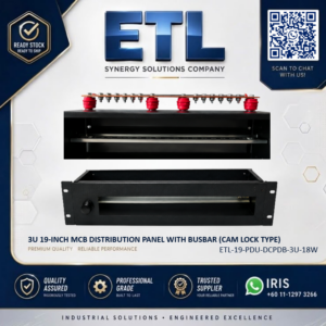 16 way MCB capacity in 3U rack mount distribution panel
