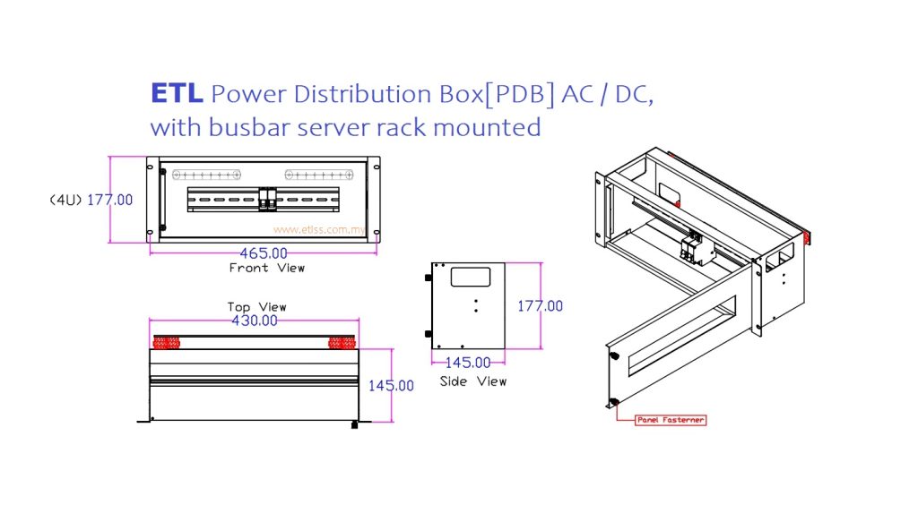 Dc Rack Spacing AC or DC Distribution Panel 19 inch Rack Mount Holds Up 18MCB – ETL