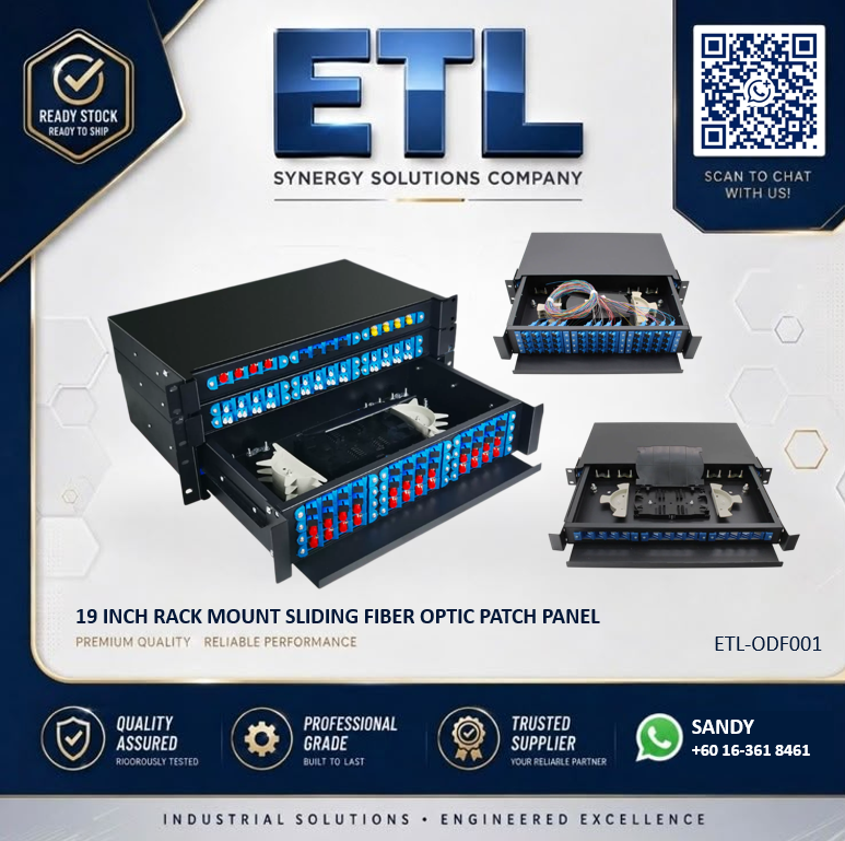 ETL-ODF001 19-inch rack mount sliding fiber optic patch panel FC SC LC ST
