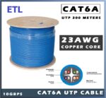 Cat6a 10G Network Cable, Bulk Solid-Core PVC, 23 AWG, 10Gbps Data