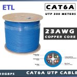 Cat6a 10G Network Cable, Bulk Solid-Core PVC, 23 AWG, 10Gbps Data