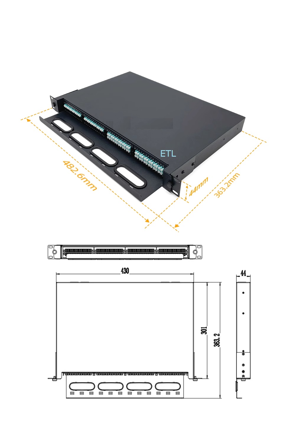 1U MPO panel Modular 03