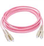 LC to SC Duplex Om4 Multi mode (OFNR) 2.0mm Fiber Optic Patch Cable - Image 3