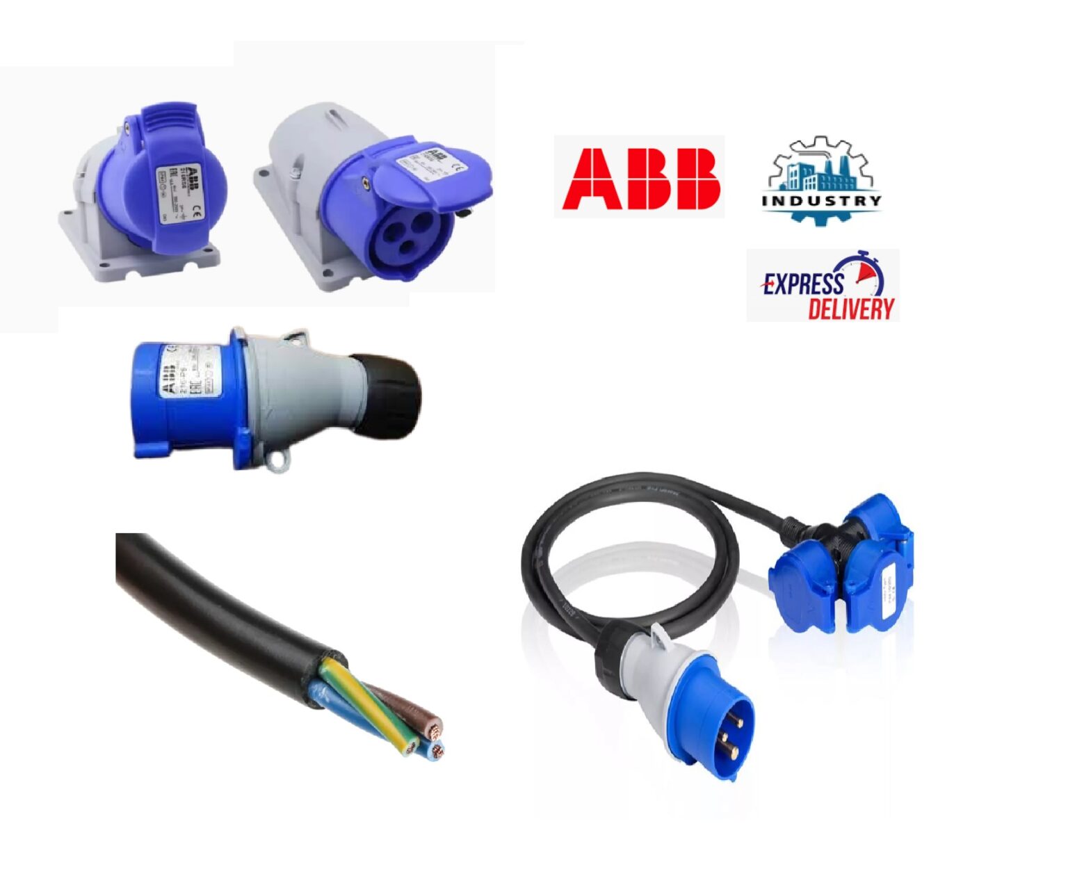 ABB Industrial Commando Plug Connector 3 Pin 32A IP44 Industrial Plug ...