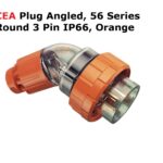 ANGLE PLUG 56 SERIAL IP66 3PHASE 500V INDUSTRIAL ORANGE 3PIN