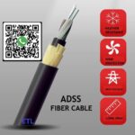 ADSS Fiber Optic Cable Outdoor Aerial 96cores Single Mode 100m Span