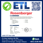 [READY STOCK] Rosenberger Cat6A UTP Data Cable 23AWG Solid Copper 10G Network Cable (305m/Reel) - Image 2